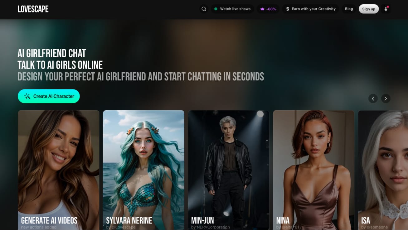 Lovescape AI — homepage