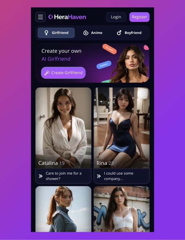 HeraHaven mobile homepage