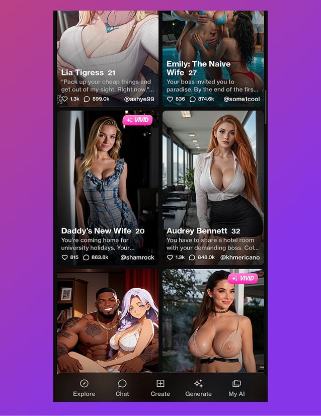 OurDream AI community character feed