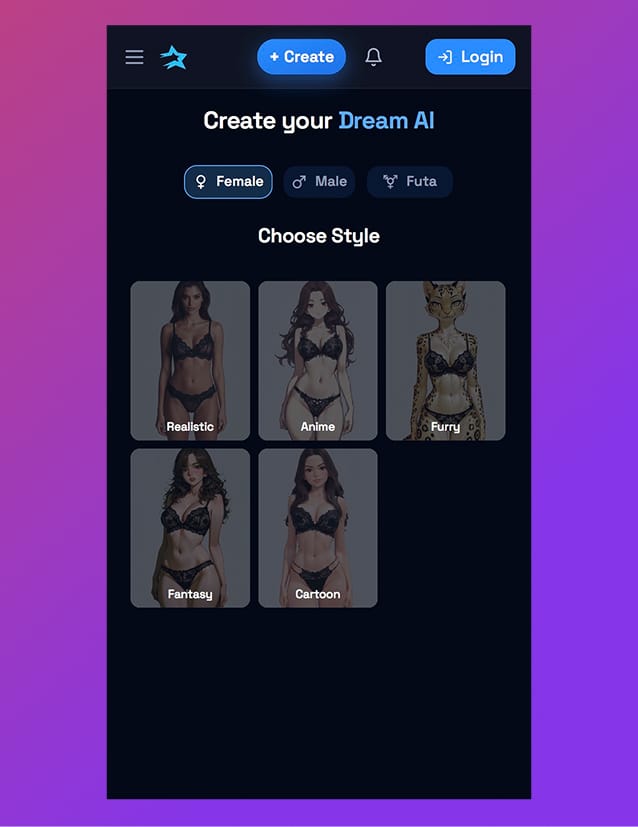 DarLink AI character style picker